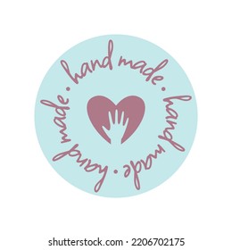 Hand made badge label. Handmade vector seal stamp.