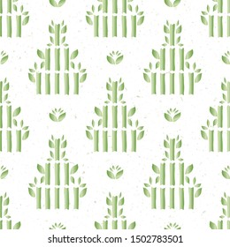 Hand made bamboo stem seamless pattern. Japanese abstract geo botanical . Soft grass green neutral tones. All over recycled print for asian homedecor, fashion. Vector swatch repeat