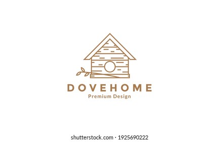 hand made bird house vintage logo design vector icon symbol graphic illustration