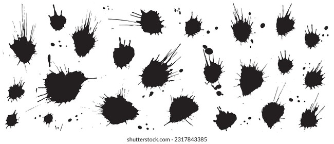 Hand made brush blots set. Vector stock illustration isolated on white background for decoration presentation, social media banners, shopping sale template. EPS10