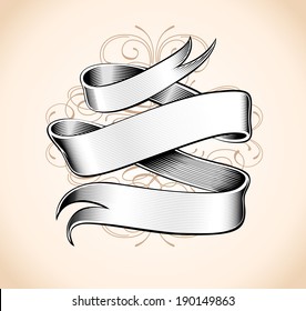 Hand made calligraphy vector ribbon (Eps 8)