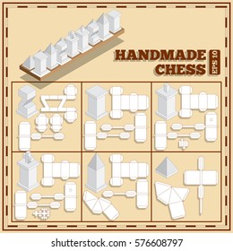Hand made chess.  Vector illustration.