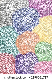 Hand made colourful floral pattern vector for various uses