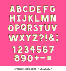 Hand made doodle font. Doodle alphabet, vector hand drawn letters. "Back to school" theme. Felt tip pen. 