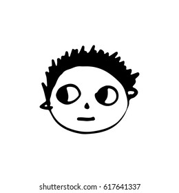 Hand made doodle illustration of cute vector face