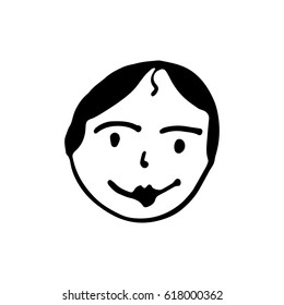 Hand made doodle illustration of vector face