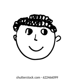 Hand made doodle illustration of vector face