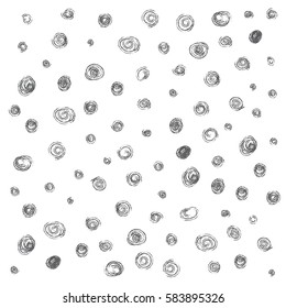Hand made dots. Doodle ellipse background. Abstract.