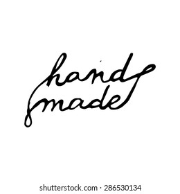 Hand made- hand drawn vector illustration (logo, sign, icon)