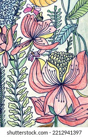 Flor Hand Made Illustración para uso múltiple