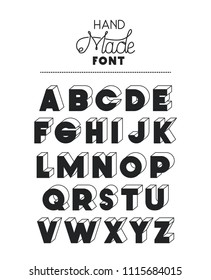 hand made font alphabet