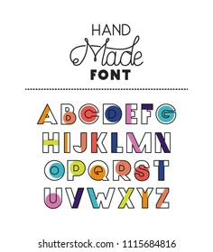 hand made font alphabet