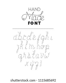 hand made font alphabet