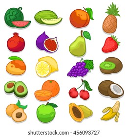 Hand Made Fruits Doodle Icons vector illustration sketch.