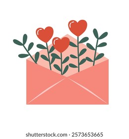 Hand made gift. Romantic gift. Love letter. Letter illustration. Valentine gift. Greeting card. Love message. 