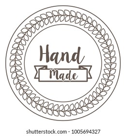hand made handwriting emblem image