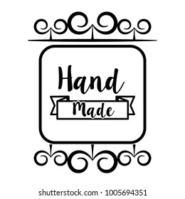 hand made handwriting emblem image