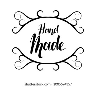 hand made handwriting emblem image