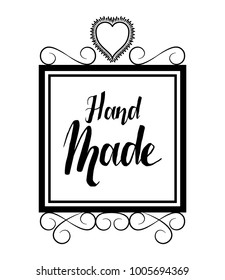 hand made handwriting emblem image