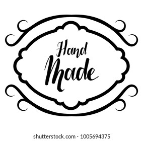 hand made handwriting emblem image