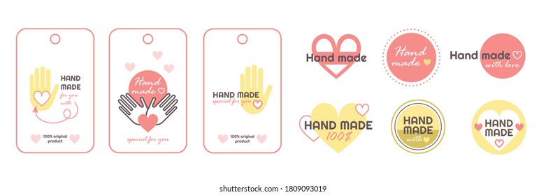 Hand made icon. Label simple cute symbol. Stock vector illustration. 