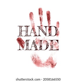 Hand made inscription. Vector stock illustration eps10. 