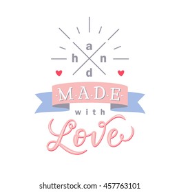 hand made label. Hand drawn lettering. Modern calligraphy