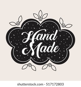 hand made label monochrome icon