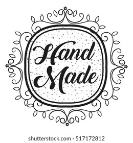 hand made label monochrome icon