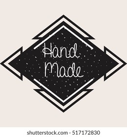 hand made label monochrome icon