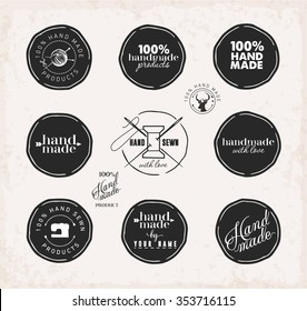 Hand Made Labels, Badges and Design Elements in Vintage Style