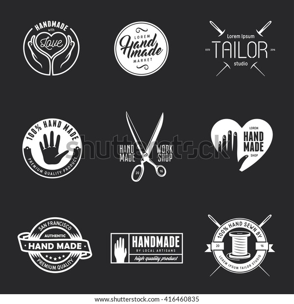 Hand Made Labels Badges Design Elements Stock Vector (royalty Free 