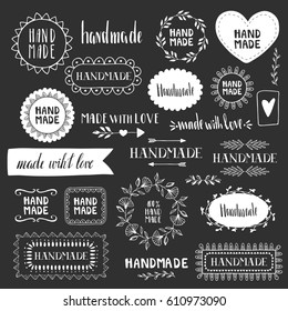 Hand made labels. Vector. Hand drawn.
