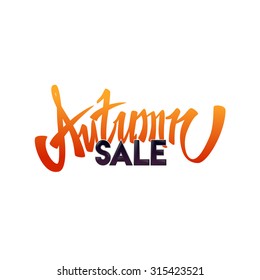 Hand made lettering Autumn sale. illustration. Vector