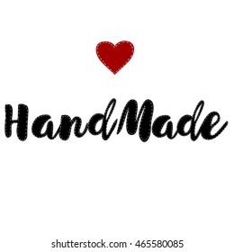 Hand made - hand lettering calligraphic inscription for sticker or label. Product Stamps.  logo and labels