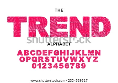 Hand Made Letterpressed Font in retro style. Vintage textured grunge alphabet with scratches