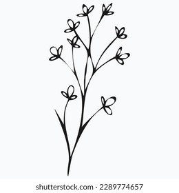 hand made line art flower