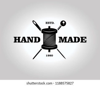 Hand Made Logo. Elegant Tailor Logo Template 