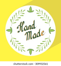 Hand made logo with floral