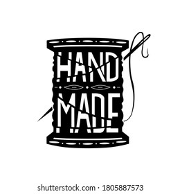 Hand made. Logo on a white isolated background. Icon. Vector.