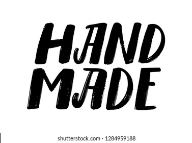 HAND MADE. LOGO. VECTOR HAND LETTERING