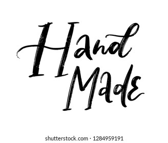 HAND MADE. LOGO. VECTOR HAND LETTERING
