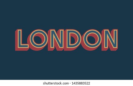 Hand made london font, letters, inscription, sign.