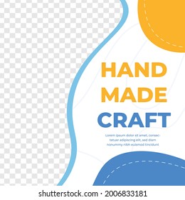 Hand made needlecraft art suply sale discount poster social media post template cute modern minimalis style