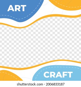 Hand made needlecraft art suply sale discount poster social media post template cute modern minimalis style