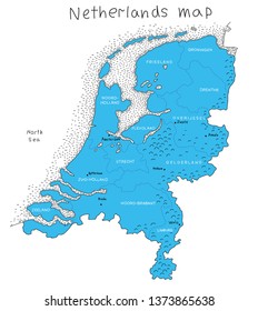 Hand made Netheland map vector medieval map