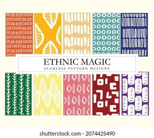 Handgemachte Muster, ethnisch nahtlose Muster, Stammesmuster, nahtlose Muster, bunte Muster, Vektormuster, ethnische Texturen, nahtlose Stammes, handgezeichnet Muster-Design.