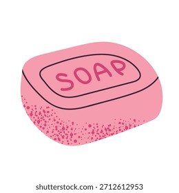 Hand made pink soap isolated clipart icon logotype illustrations
