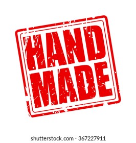 Hand made red stamp text on white