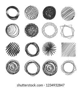 Hand made scribble circle. Hand made vector objects.